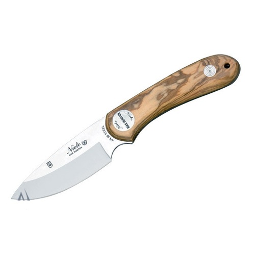 Nieto 1056 Max Hunter 9.5cm An-58 Steel Fixed Blade Knife - Olive Wood Handle #N-1056