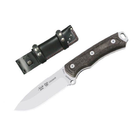 Nieto 140-m Chaman 11.5cm Steel Fixed Blade Knife Hunting Knives - Mikarta Black Handle #n-140m