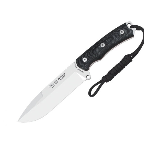 Nieto 140-mb Chaman Tactico 11.5cm Steel Fixed Blade Knife Hunting Knives - Mikarta Black Handle #N-140mb