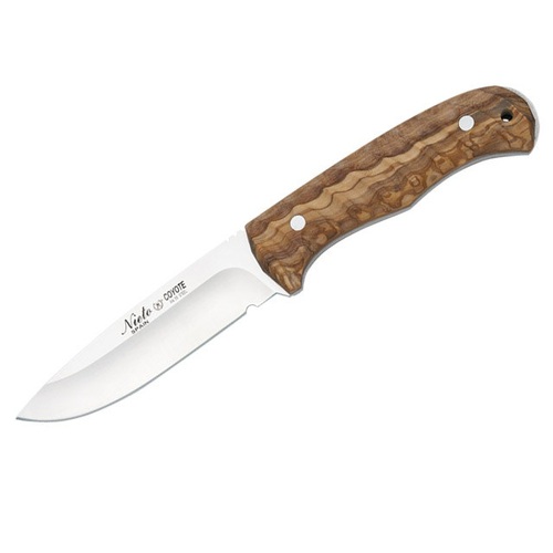 Nieto 2048 Coyote Tactical 10cm Steel Fixed Blade Knife Hunting Knives - Olive Wood Handle #N-2048
