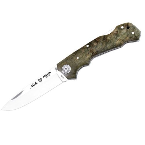 Nieto 300 Pegaso 8cm An-58 Steel Folder Blade Knife Hunting Knives - Green Root Handle #N-300