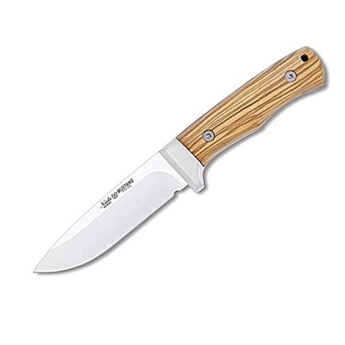 Nieto Mustang 11cm An-58 Steel Fixed Knife Hunting Knives - Natural Olive Wood Handle #N-6402