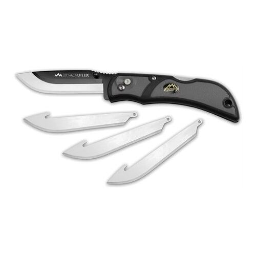 Outdoor Edge Razor-Lite Edc Folding Knife - Grey W 3 Replacement Gut-Hook Blade #oerly3050