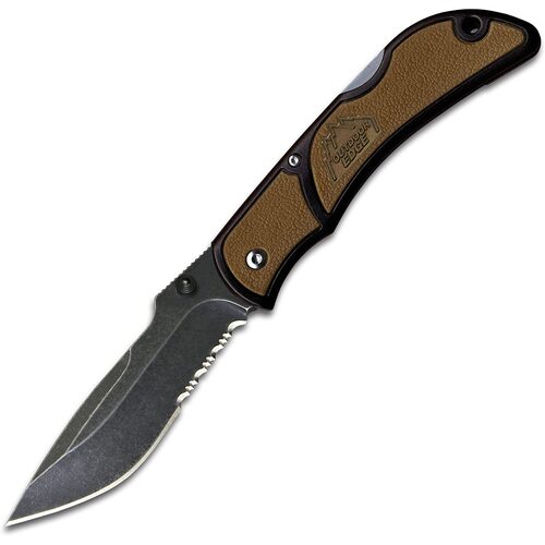 Outdoor Edge Chasm Lockback Folding Knife - Medium Brown 3.3 Inch Blade #chc-33S