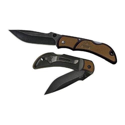 Outdoor Edge Chasm Drop Point Lockback Folding Knife - Medium Brown 3.3 Inch Blade #chc-33