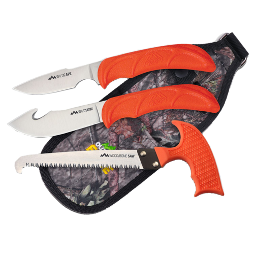 Outdoor Edge Wild Guide Field Dressing Kit - 3-Pc Gut-Hook/saw/caping Knife #oewg10C