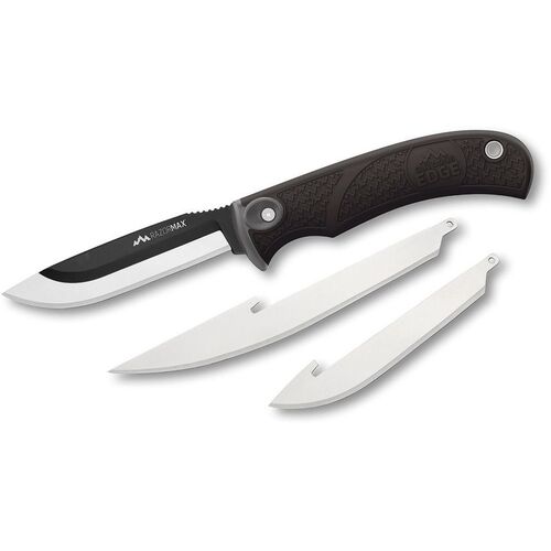 Outdoor Edge 3.5 Inch Razormax Guthook Black Fixed Blade Knife - W Replacement Blade #oermk10