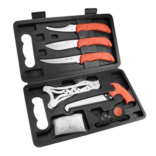 Outdoor Edge Jaegerpak Game Processing Knife Set - Orange 8-Piece W Hard Case #oejp8