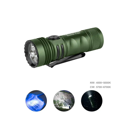 Olight 1200 Lumens Mini Edc Torch - White & Uv Light #Seeker 4 Mini Green