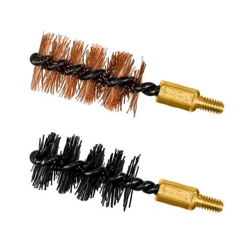 Otis Gun Cleaning 28 Ga Bore Brush 2 Pack 1 Nylon 1 Bronze - Durable #Fg-528-nb