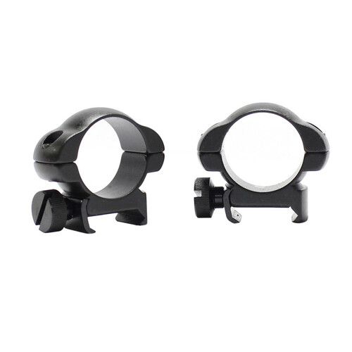 Pecar Optics Low Blued Steel Scope Rings - 1 Inch Weaver Rail With Nut #pr-1l-wsn