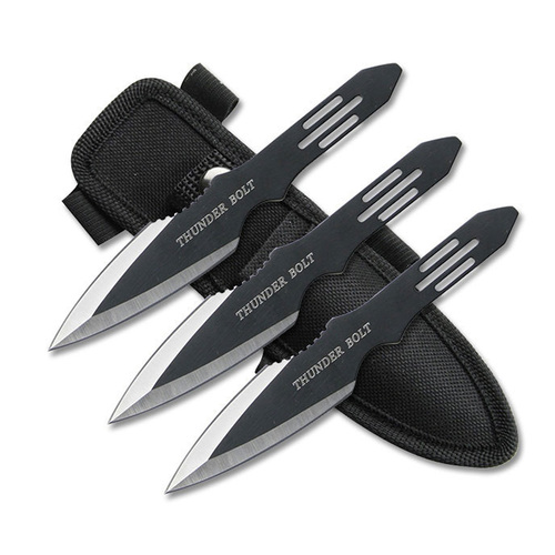Perfect Point 140mm Stainless Steel Thunder Bolt Throwing Knives - 3pc #k-rc-595-3