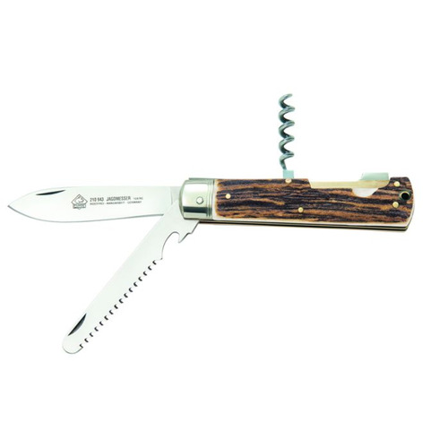 Puma Jagdtaschenmesser 3 Pcs Folding Blade Hunting Pocket Knife - Staghorn Scales #21 0943