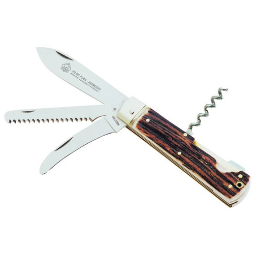 Puma Jagdtaschenmesser 4 Pcs Hunting Folding Knife - Staghorn Scales #21 0945