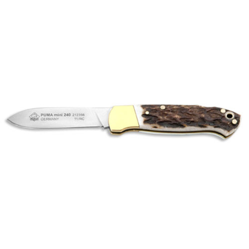 Puma Mini 240 Stag Hunting Pocket Knife - Staghorn Scales #21 2399