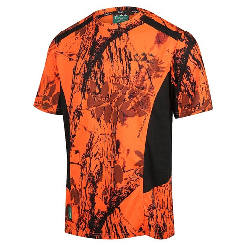 Ridgeline Mens Whanau Tee 100% Polyester Cooldry Fabric - Blaze Camo/black #rlctswzxb [m]