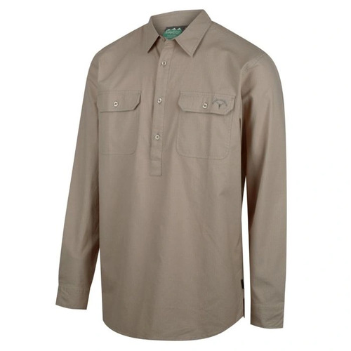 Ridgeline Yard Placket Shirt 100% Organic Cotton Classic Fit - Beech #rlcshypbc [4xl]