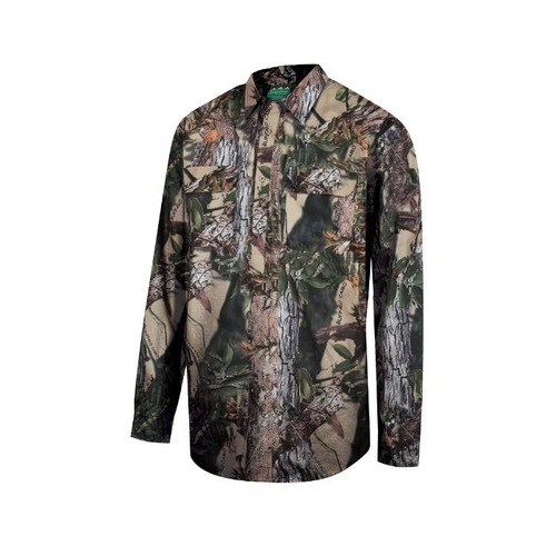 Ridgeline Yard Placket Shirt 100% Organic Cotton Classic Fit - Buffalo Camo #Rlcshypx [L]
