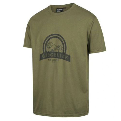 Ridgeline Mountains Tee Classic Fit 100% Cotton - Khaki #rlctsmtk [xs]