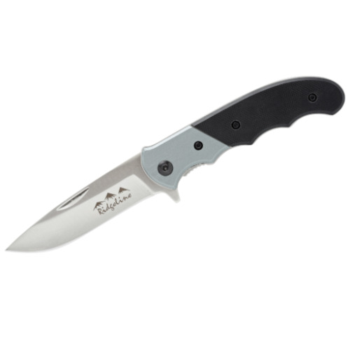 Ridgeline Foldinge Knife Aluman 440a Stainless Steel Blade - Anodized Aluminium With G10 Handle #Rlaknalu