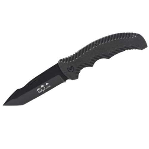 Ridgeline Folding Knife Tacman 440a Stainless Steel Blade - Black Oxidized Finish #rlakntac