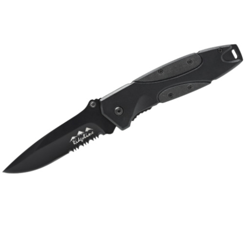 Ridgeline Folding Knife Handman 440a Stainless Steel Blade - Black Oxidised Finish #rlaknhand