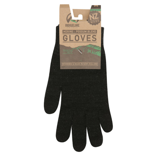 Ridgeline Merino / Possum Gloves Unisex Fit - Black #rlaglmpb [m]