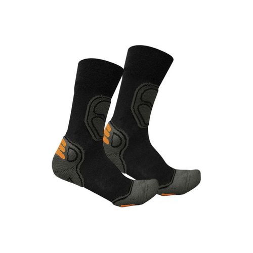 Spika High Quality Insulation Merino Wool Quick Dry Padded Pro-Hiking Socks - Black Large Size 12-14 #fss-001 [L]
