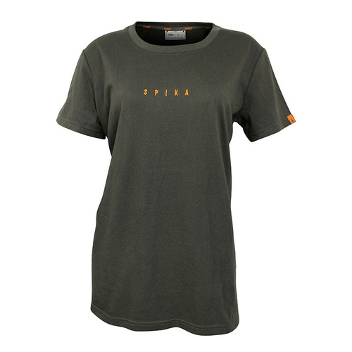 Spika Women’S Olive Go Range Short Sleeve T–Shirt Tees - Cotton Olive Green #gtw-019 [L]