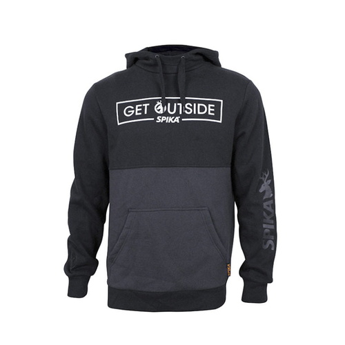 Spika Get Outside Hunting Hoodie Black Grey - Kangaroo Pouch Pocket #ghb-111 [2Xl]