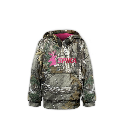 Spika Kids Go Camo Outdoor Hoodie - Pink Logo #g-100 [12]