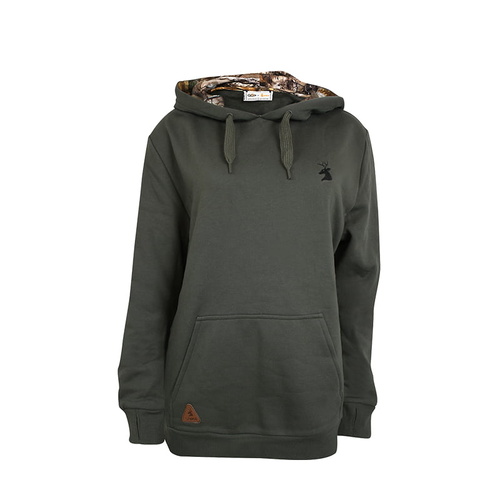Spika Womens Olive Go Hoodie - Thick Cotton #ghw-019 [L]