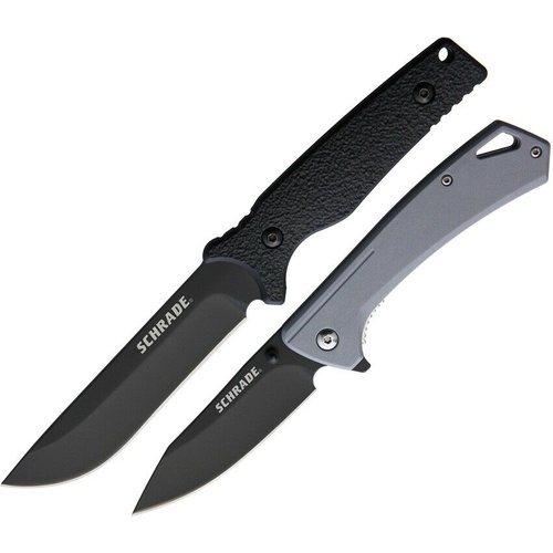 Schrade Survival Fixed Blade & Folding Pocket Knife Combo Gift Set - 2 Pieces #1132986
