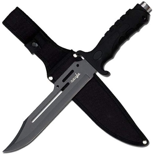 Survivor Tactical Fixed Blade Knife Bowie Half Serrated - 13 Inches Overall #hk-1036