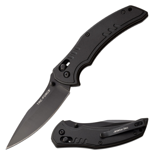 Tac-Force Tactical Portable Drop Point Folding Knife - 8 Inch Overall Black #tf-1036Bk