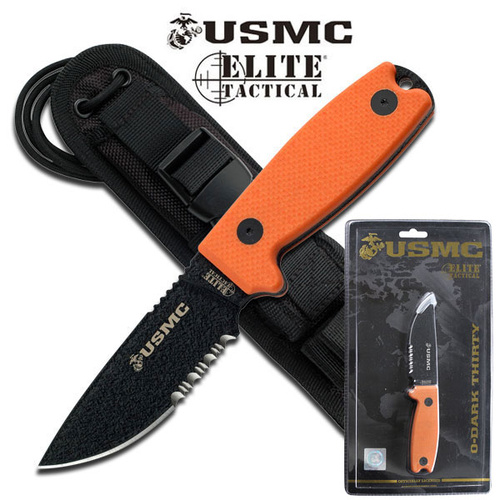 Usmc Drop Point Fine-Serrated Edge Fixed Blade Knife - G10 Handle 8 Inches #m-1022Orcs
