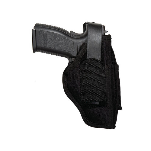 Uncle Mikes Pistol Handgun Ambidextrous Sidekick Hip Nylon Holster - Tough Black Size 15 Mag Pouch #Um70150