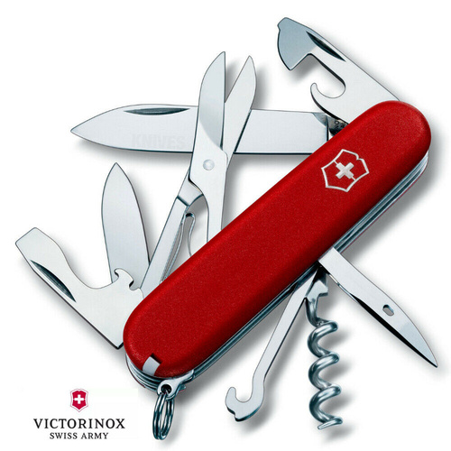 Victorinox Swiss Army Pocket Climber Survival Knife - Red With 14 Multi Tools #35640