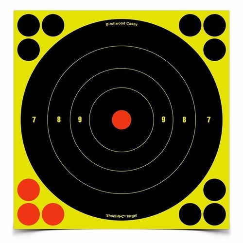 Birchwood Casey Shoot-N-C Reactive Bull's-Eye Targets - 6 Inch Round 12Pcs Per Pack #34512