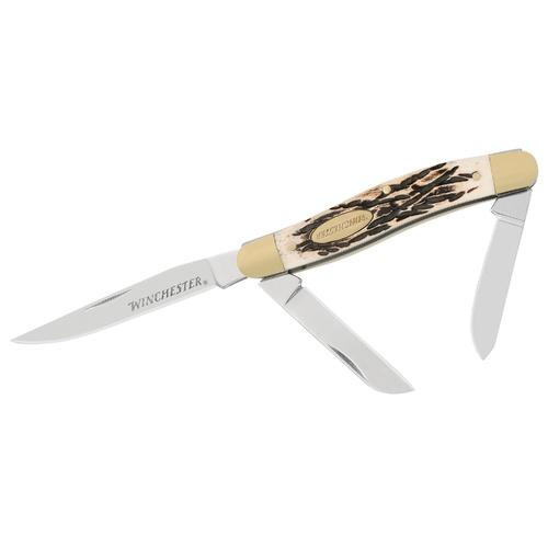 Winchester 3 Blade Bone Stockman Pocket Folding Knife