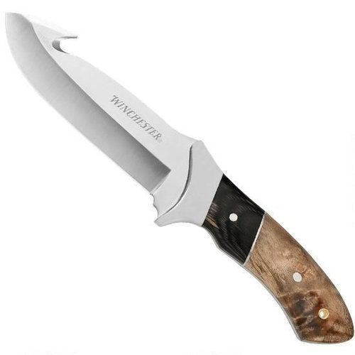 Winchester Burl Wood Fixed Blade Knife With Hook
