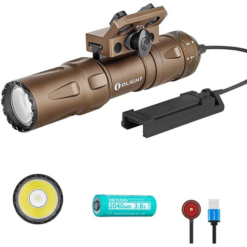 Olight Led Flashlight Tactical Magnetic M-Lock Mount - 1250 Lumens W Battery #odin Mini Tan