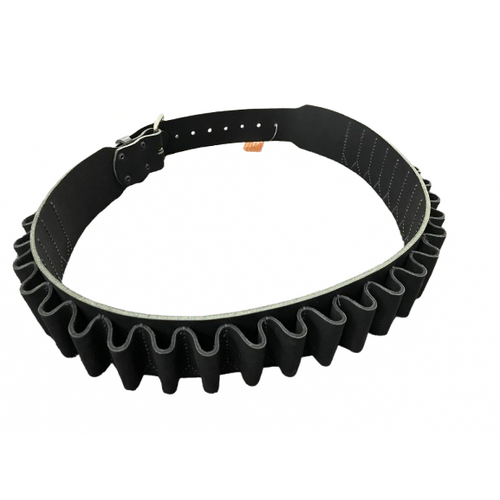 Xhunter Shotgun Cartridge Belt Black Medium - Heavy Weight Leather With A Boot Leather Retainer #Cab12g-bl-m