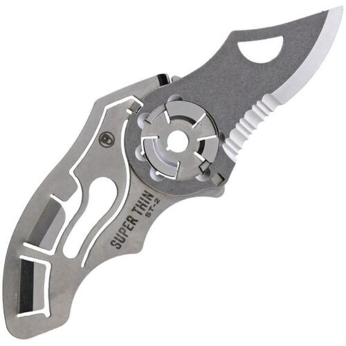 Zootility St-2 Stainless Steel Super Thin Folding Pocket Knife - Silver #zoo04